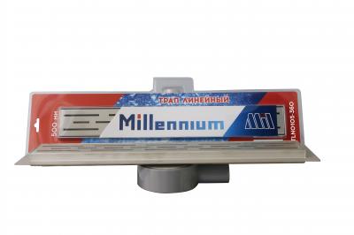 Трап линейный из нержавеющей стали с сухим поворотным гидрозатвором 80 см (решётка 01) Millennium