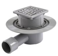 Трап вертикальный с нержавеющей решёткой с сухим затвором ф50 Millennium