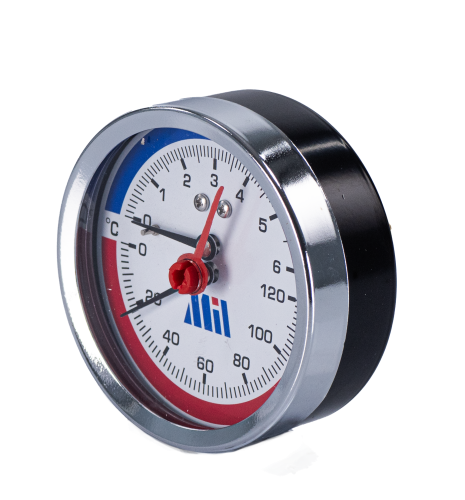 Термоманометр горизонтальный  80 мм 1/2"- 6 бар (0-120C) Millennium