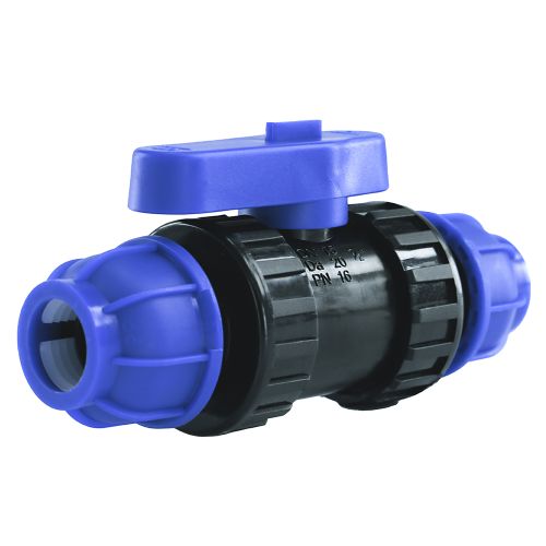 Кран шаровый ПНД внут. резьба Millennium 20 - PN10 1/2"