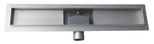 Трап линейный из нержавеющей стали с сухим гидрозатвором 80 см (решётка 04) Millennium