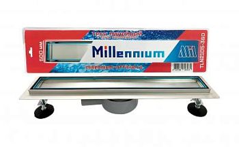 Трап линейный нержавейка с сухим поворотным  гидрозатвором  80 см(под плитку) Millennium(в блистере)