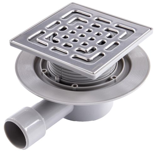 Трап вертикальный с нержавеющей решёткой с сухим затвором ф50 Millennium 15х15