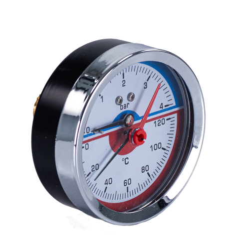 Термоманометр горизонтальный  80 мм 1/2"- 4 бар (0-120C) Millennium