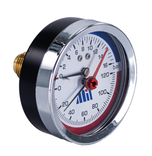Термоманометр вертикальный  80 мм 1/2"- 16 бар (0-120C) Millennium