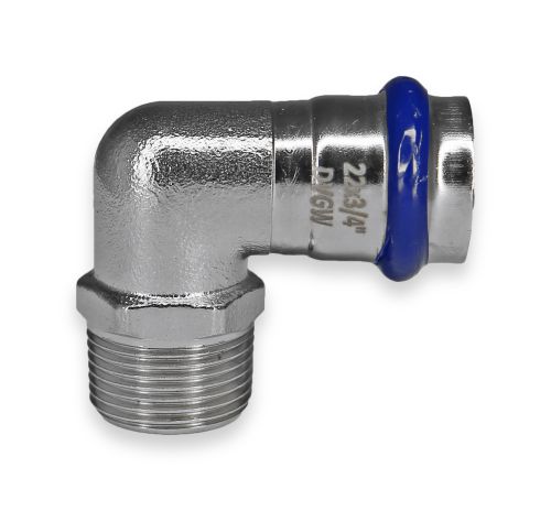 Уголок 90° пресс для нержавеющей трубы с НР Millennium