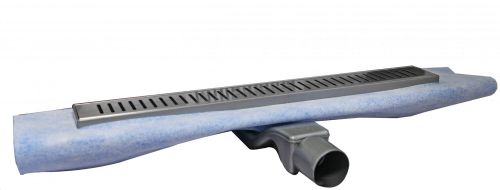 Трап линейный  пластиковый 90 см (решётка BASE) с сухим гидрозатвором Millennium