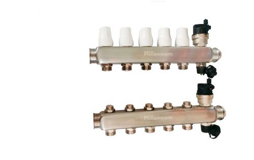 Коллекторная группа Millennium (из нерж. стали) квадратный без кранов 4