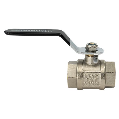 Кран шаровой трёхходовой 1" тип "Т" г./г./г. никел. с ручкой Millennium
