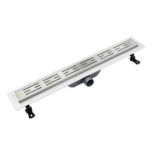 Трап линейный из нержавеющей стали 60 см (решётка BASE) с сухим гидрозатвором Millennium