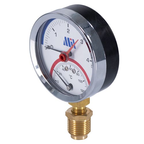 Термоманометр верт. 80мм 1/2"- 4бар (0-120C) "Millennium'
