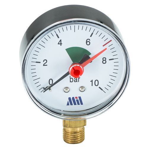 Манометр верт. 1/4" (50/10 бар) Millennium