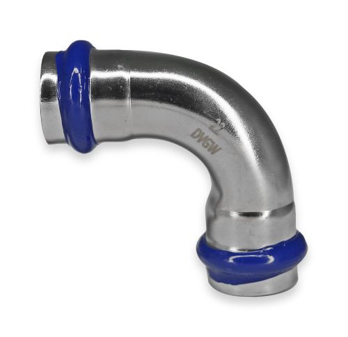 Уголок 90° пресс г/г для нержавеющей трубы двухраструбный Millennium