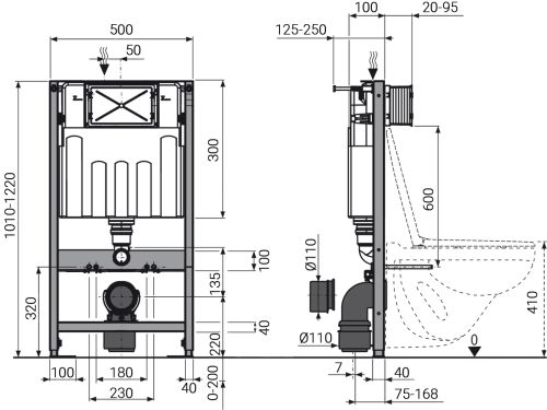 Инсталляция Elleven с круглой кнопкой