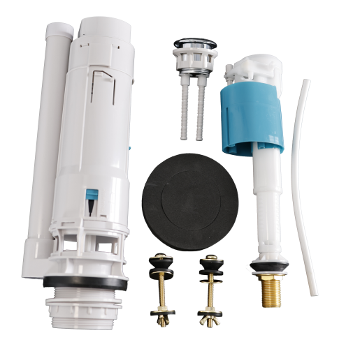 Выпускной комплект арматура со stop-кнопкой и клапаном 1/2" универсальный (с боковой и нижней латунной подводкой)  Millennium