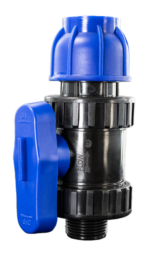 Кран шаровый ПНД    25- 3/4 с наружной резьбой (PN16)  Millennium