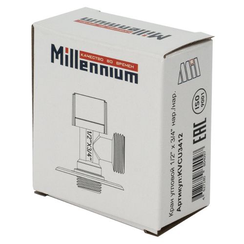 Кран угловой 1/2" х 3/4" ш./ш. с отражателем "Millennium"